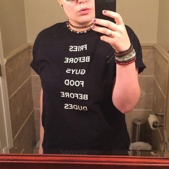 🍄🍟fries before guys food before dudes tshirt🍟 - Picture 3 of 5